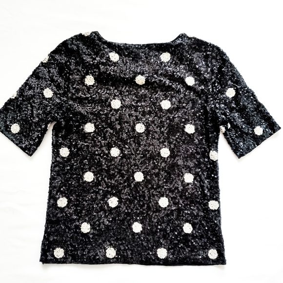 J. Crew Sequin Polka Dot Top - Picture 2 of 4